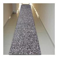 Tapete Passadeira Emborrachada Pvc Antiderrapante 0,65x4,00m Textura Branco Preto - 3