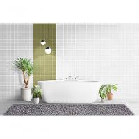 Tapete Passadeira Emborrachada Pvc Antiderrapante 0,65x4,00m Textura Branco Preto