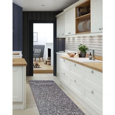 Tapete Passadeira Emborrachada Pvc Antiderrapante 0,65x5,00m Textura Branco Preto