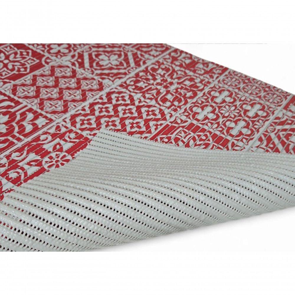 Tapete Passadeira Capacho Emborrachada Antiderrap. 0,65x1,00 Azulejo Vermelho Branco - 6