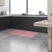 Tapete Passadeira Capacho Emborrachada Antiderrap. 0,65x1,00 Azulejo Vermelho Branco