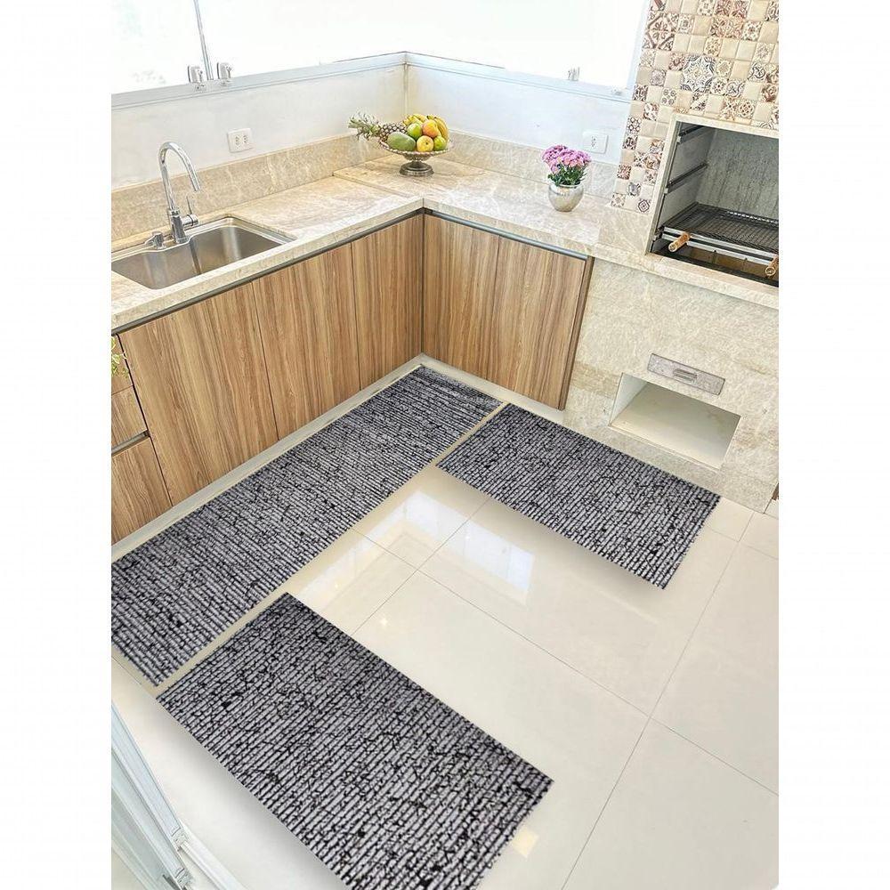 Kit 3 Peças Jogo Cozinha Passadeira Emborrachada Não Derrapa São Paulo - 1