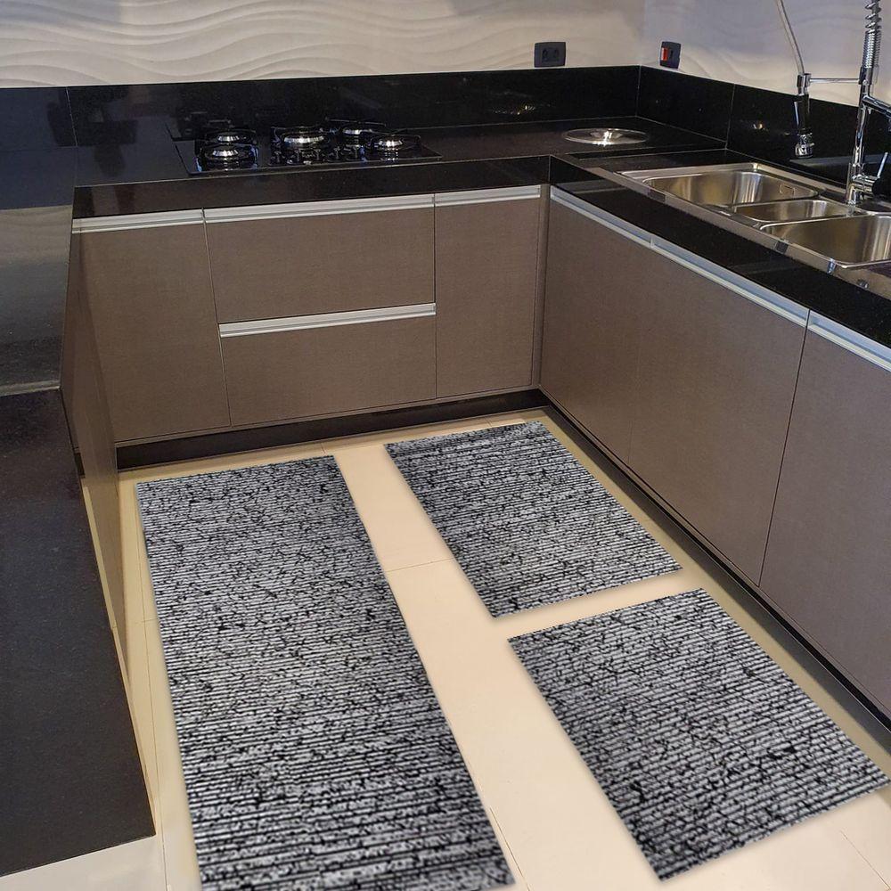 Kit 3 Peças Jogo Cozinha Passadeira Emborrachada Não Derrapa São Paulo - 2