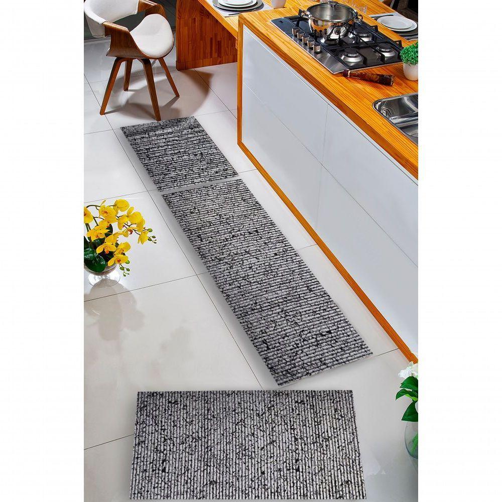 Kit 3 Peças Jogo Cozinha Passadeira Emborrachada Não Derrapa São Paulo - 4