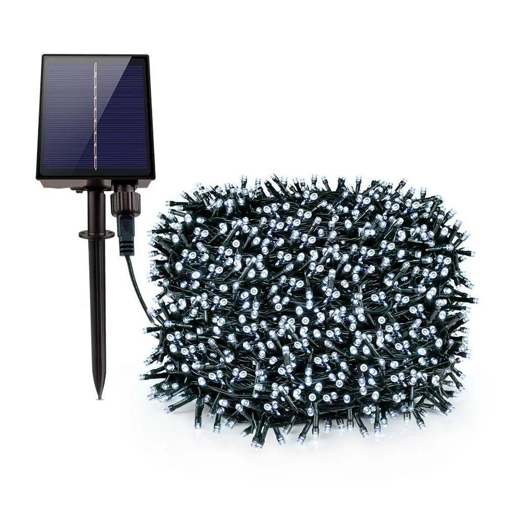 Pisca Cordão Externo Solar Natal 500 Lâmpadas Led Branco 50m - 2
