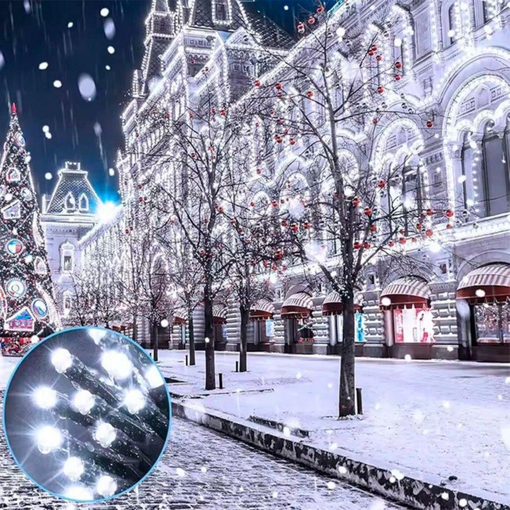 Pisca Cordão Externo Solar Natal 500 Lâmpadas Led Branco 50m - 3