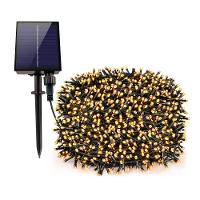 Pisca Cordão Externo Solar Natalino 1000 Leds Amarelo 100m