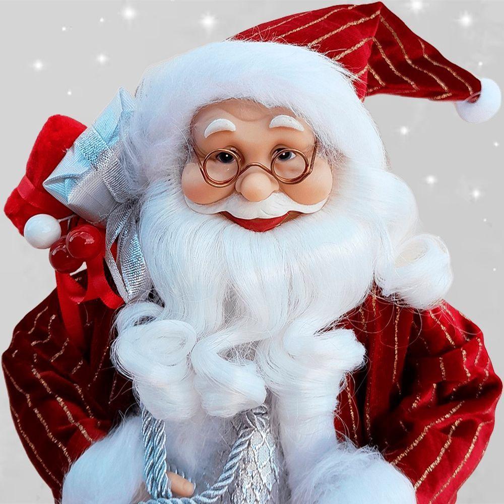 Boneco Decorativo Papai Noel Tradicional Com Lampião De 45cm - 3