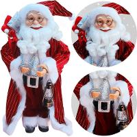 Boneco Decorativo Papai Noel Tradicional Com Lampião De 45cm - 1
