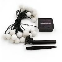 Pisca Cordão Natalino Solar Jardim 20 Bolinhas Amarelo De 5m