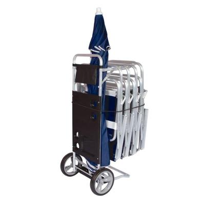 Carrinho De Praia Mesa Cadeiras Guarda-sol 15 Kg Mor Preto