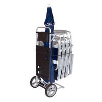 Carrinho De Praia Mesa Cadeiras Guarda-sol 15 Kg Mor Preto - 1