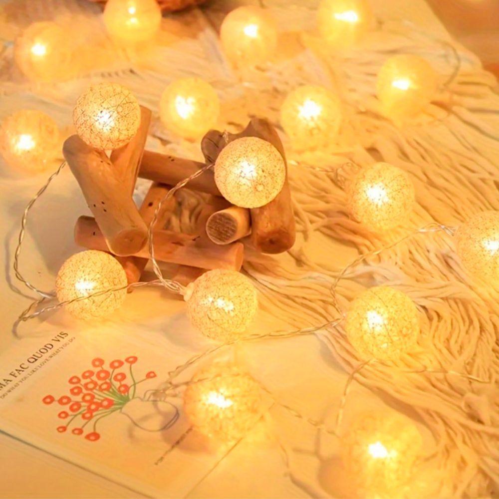 Pisca Cordão 20 Bolinhas Leds Natal Luz Amarelo Pilha 1,80m - 2