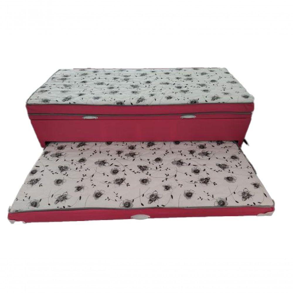 Bibox Solteiro Com Baú E Auxiliar 5cm Vermelho - 1