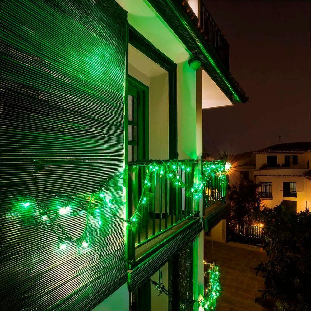 Pisca Cordão Varal Natal 100 Lâmpadas Leds Verde De 10m 220v - 3