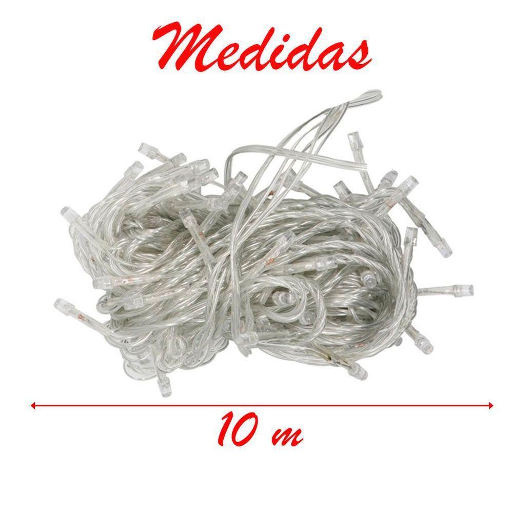 Pisca Cordão Varal Natal 100 Lâmpadas Leds Verde De 10m 220v - 5