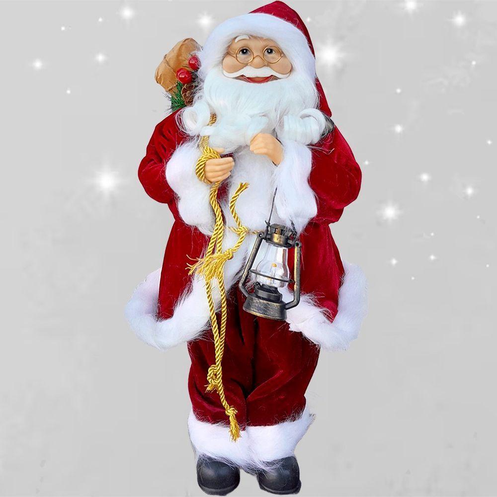 Boneco Decorativo Papai Noel Tradicional Lampião Natal 45cm - 2