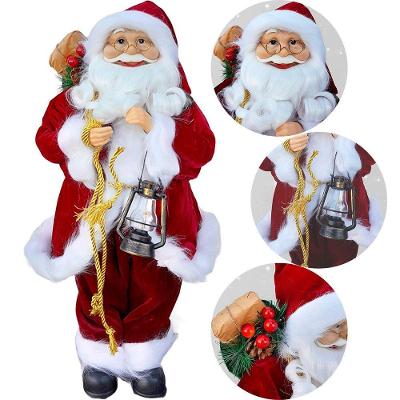 Boneco Decorativo Papai Noel Tradicional Lampião Natal 45cm