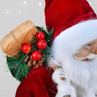 Boneco Decorativo Papai Noel Tradicional Lampião Natal 45cm