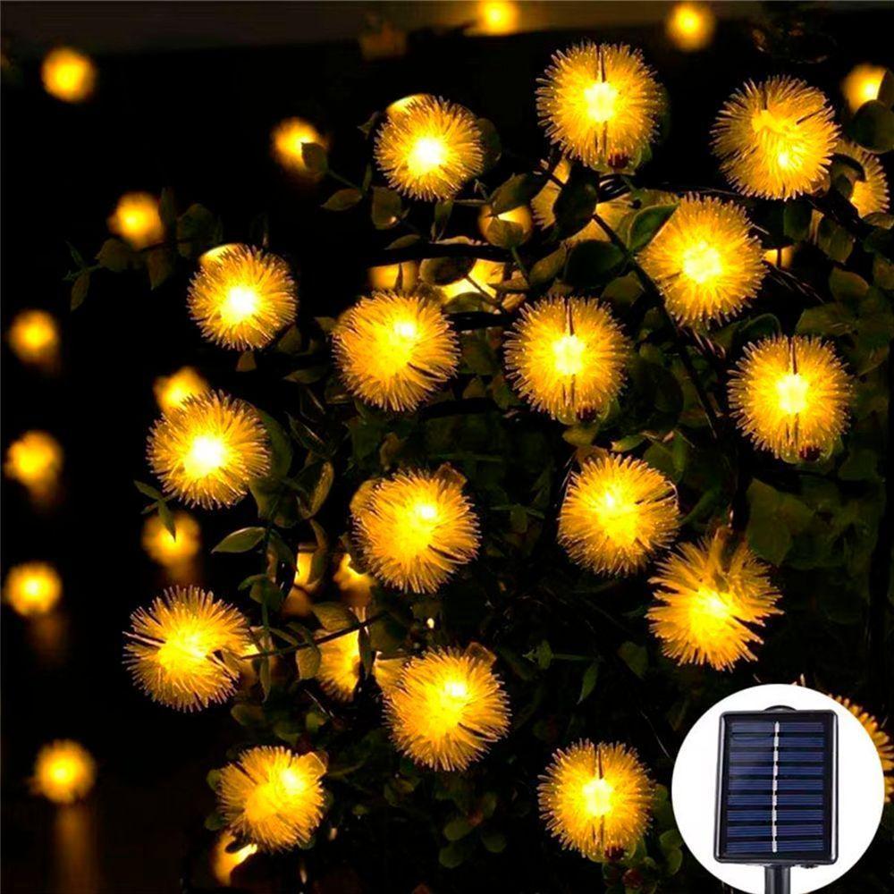Pisca Cordão Natal Solar 20 Dente De Leão Leds Amarelo De 5m - 2