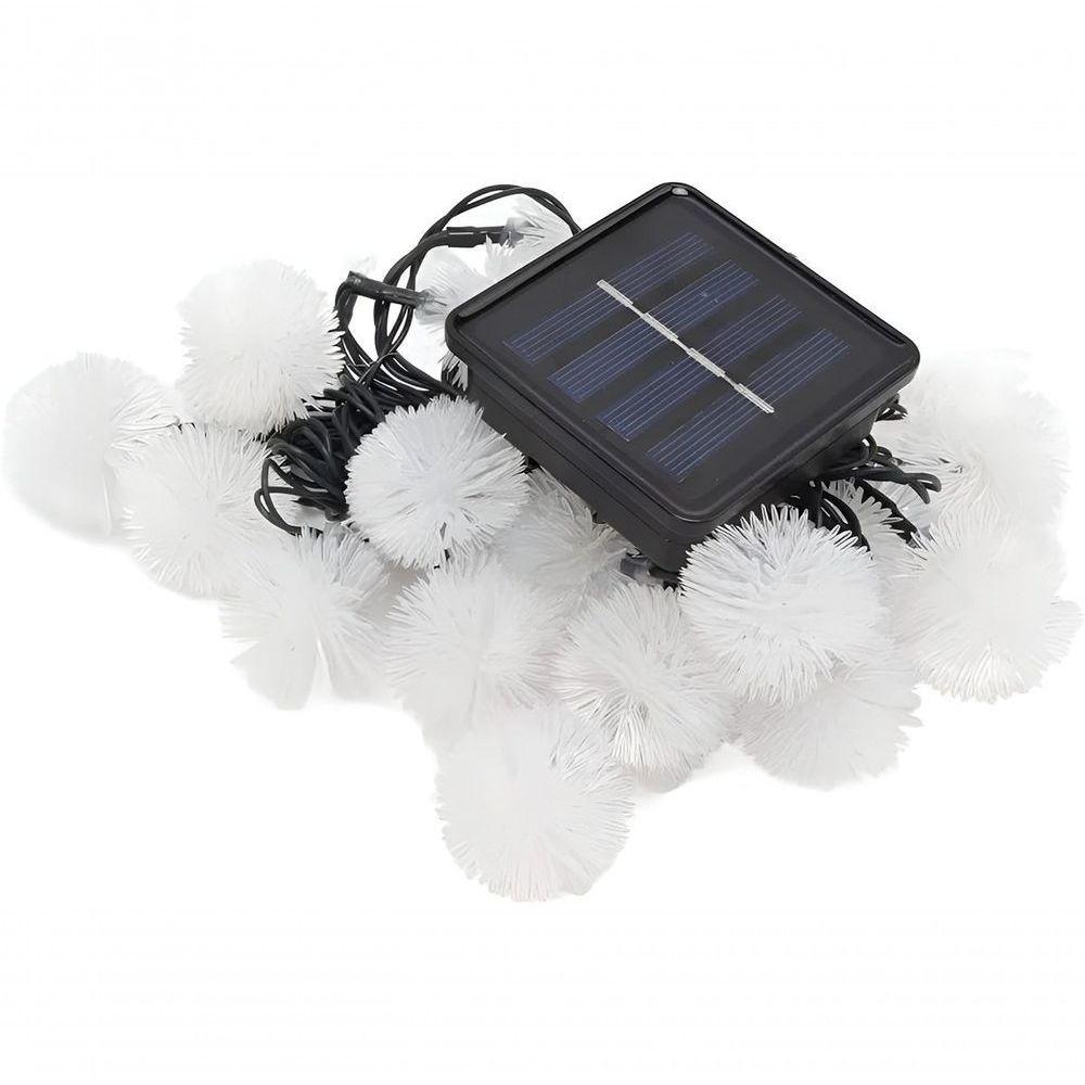 Pisca Cordão Natal Solar 20 Dente De Leão Leds Amarelo De 5m - 5