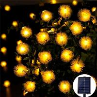 Pisca Cordão Natal Solar 20 Dente De Leão Leds Amarelo De 5m - 2