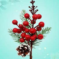 Galhos Pick Berry Vermelho Decoração De Natal 30cm Kit 8pçs - 2