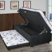 Bibox Solteiro Espuma Com Baú E Auxiliar 5cm Cinza - 2