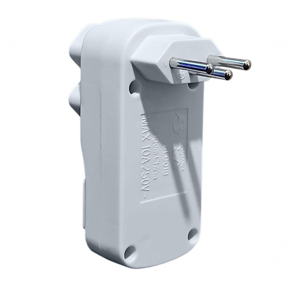 Adaptador De Tomada Plug 2 Saidas 2 Usbs Benjamin 10a Branca Bivolt - 5