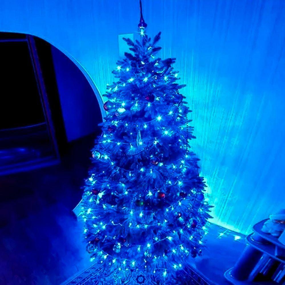 Pisca Cordão Varal Natal 100 Lâmpadas Leds Azul De 10m 220v - 2