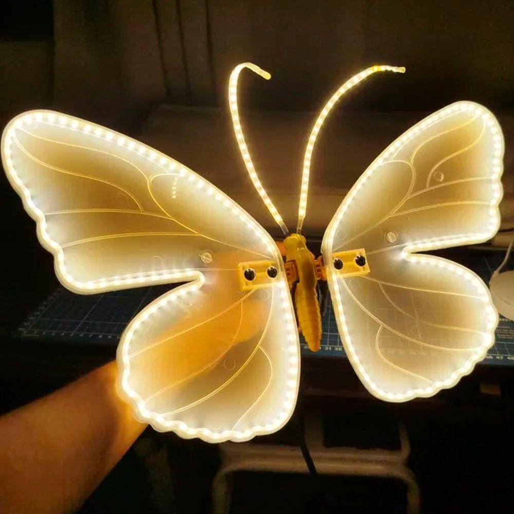 Borboleta Leds Amarelo Natal Movimento Suporte 40cm Bivolt - 2