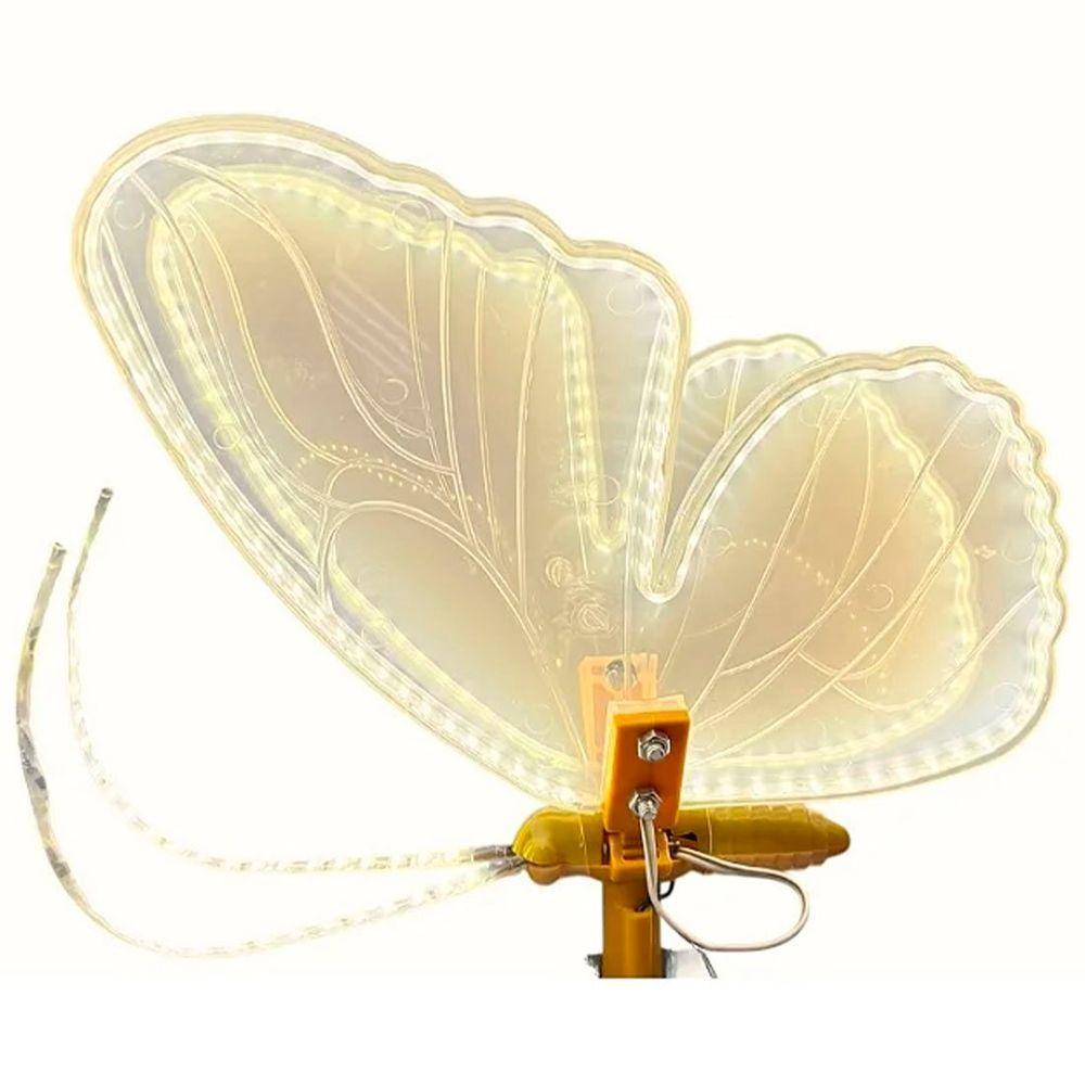 Borboleta Leds Amarelo Natal Movimento Suporte 40cm Bivolt - 4