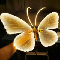 Borboleta Leds Amarelo Natal Movimento Suporte 40cm Bivolt - 2