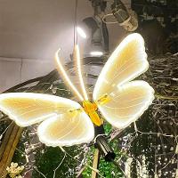 Borboleta Leds Amarelo Natal Movimento Suporte 40cm Bivolt - 5