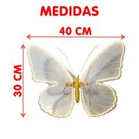 Borboleta Leds Amarelo Natal Movimento Suporte 40cm Bivolt - 6