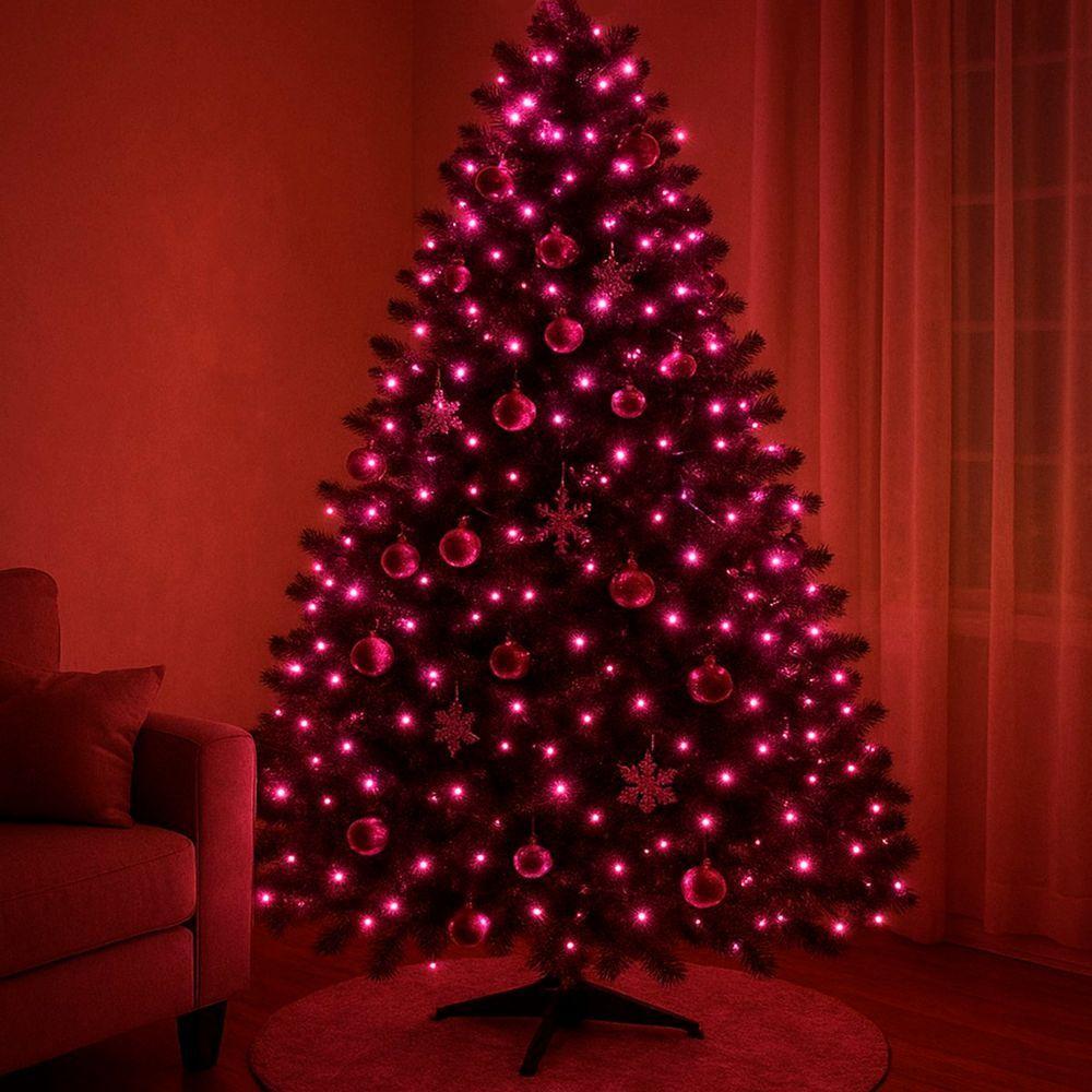Pisca Cordão Varal Natal 100 Lâmpadas Leds Rosa De 10m 220v - 2