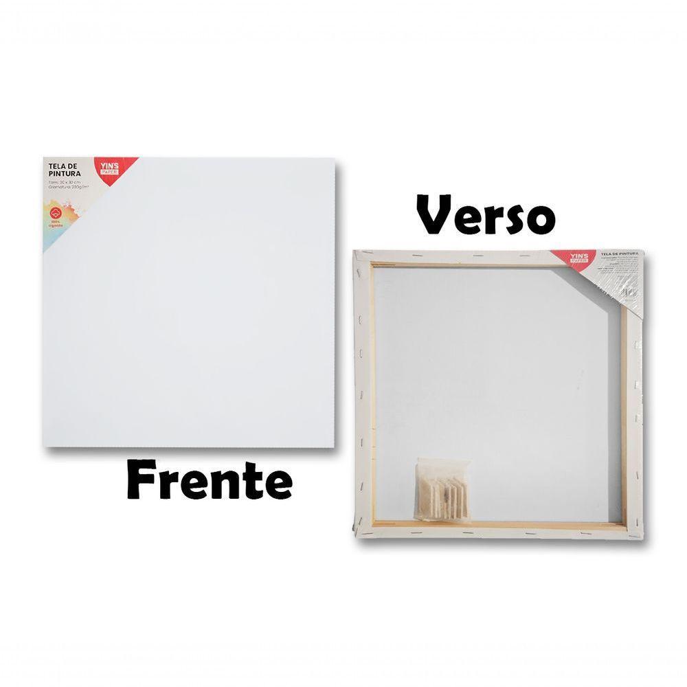 Tela De Pintura Comum 30x30 100% Algodão Pronta Qualidade Branca N-a - 5