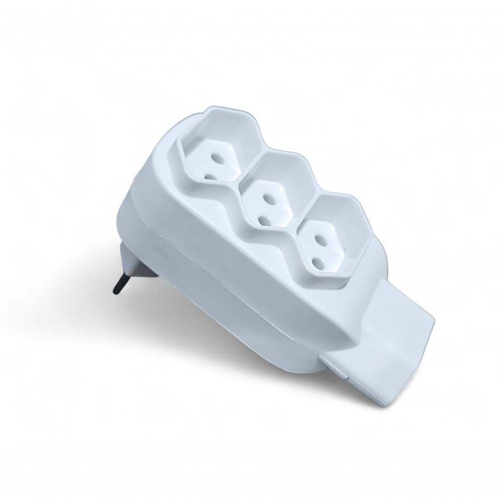 Adaptador De Tomada Plug 4 Saidas Benjamin Branco 10a Branca Bivolt - 1