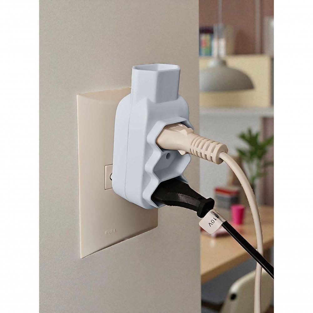 Adaptador De Tomada Plug 4 Saidas Benjamin Branco 10a Branca Bivolt - 2