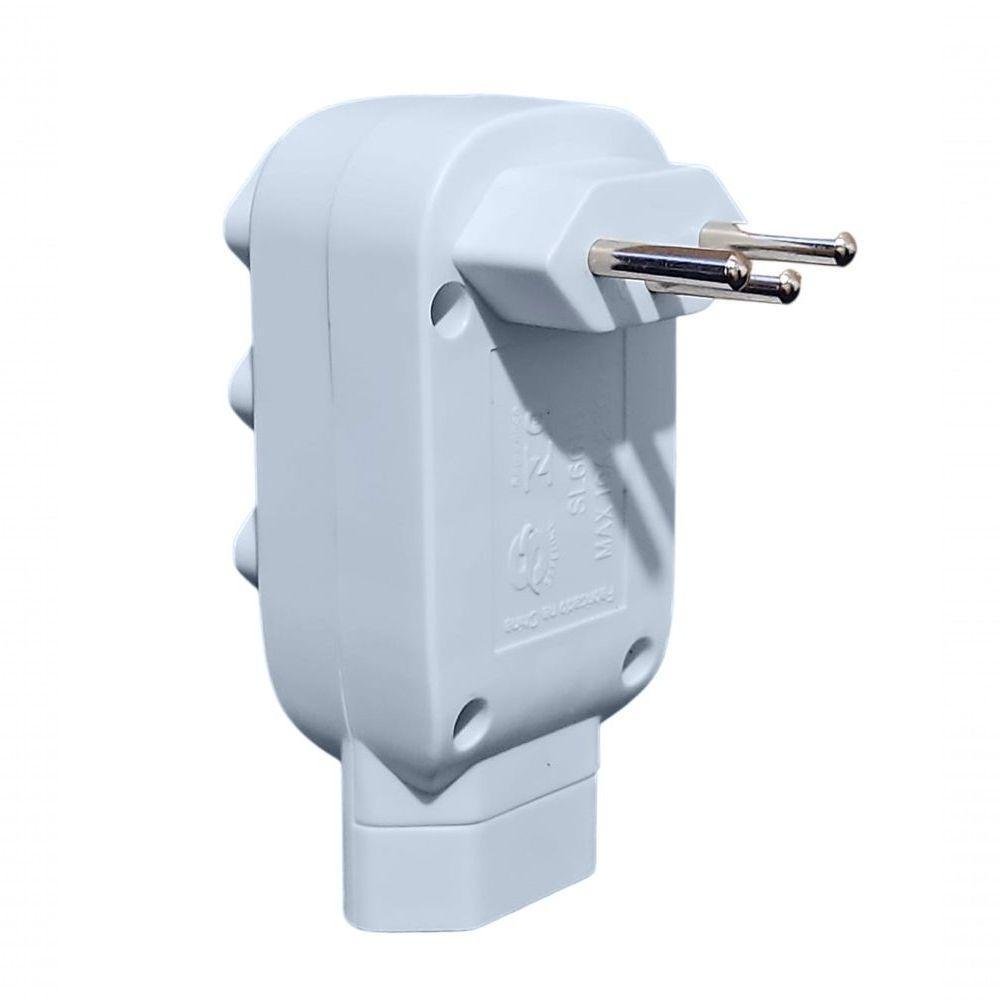 Adaptador De Tomada Plug 4 Saidas Benjamin Branco 10a Branca Bivolt - 5
