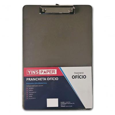 Prancheta Ofício Fume Transparente Predendor Metal 35x24 Cinza Transparente N-a