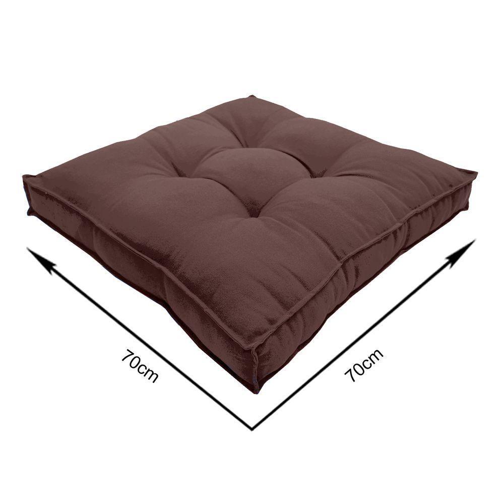 Almofada Futon Decoração 70x70 Cm Marrom - 5