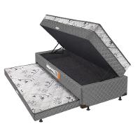 Bibox Solteiro Com Baú E Auxiliar 5cm Cinza - 1