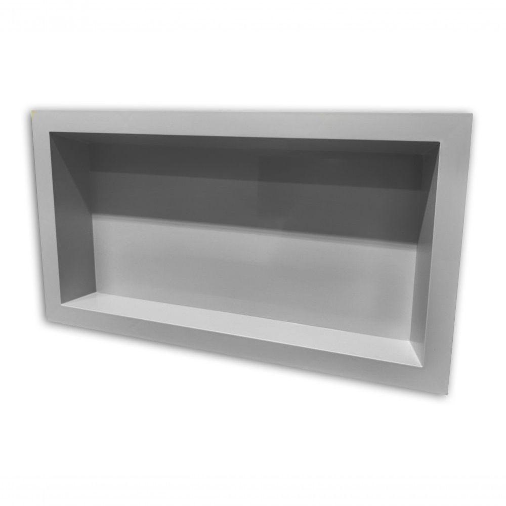 Nicho Para Banheiro E Cozinha Parede Embutir 30x60 Liso Cinza - 5