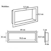 Nicho Para Banheiro E Cozinha Parede Embutir 30x60 Liso Cinza - 3