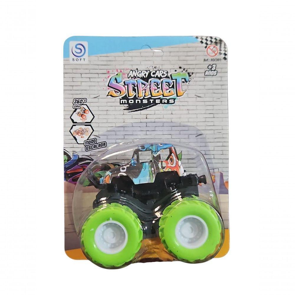 Carrinho Fricção Monster Truck 1:64 Escala Radical Suspensão Jipe Verde 16 - 1