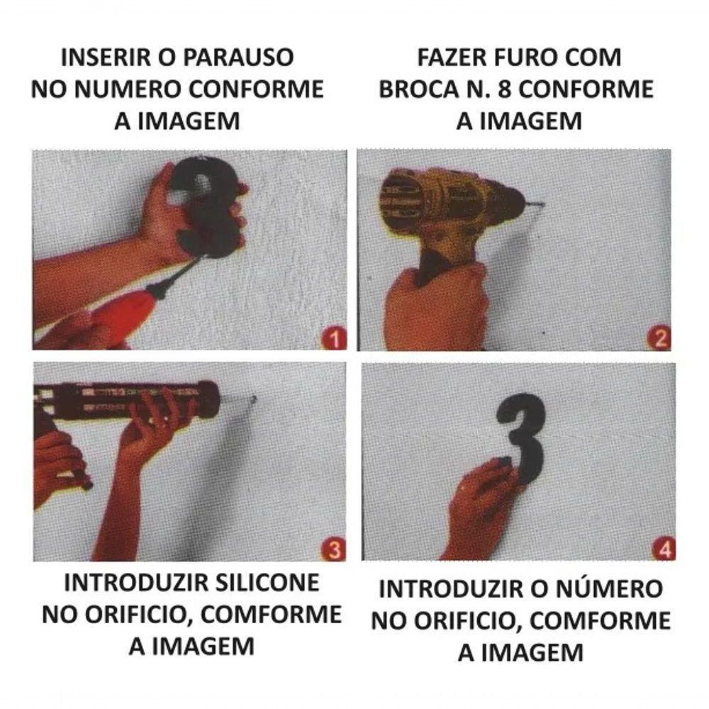 Número Residencial Preto 3d Porta Parede Casa Prédio Empresa 3 - 4