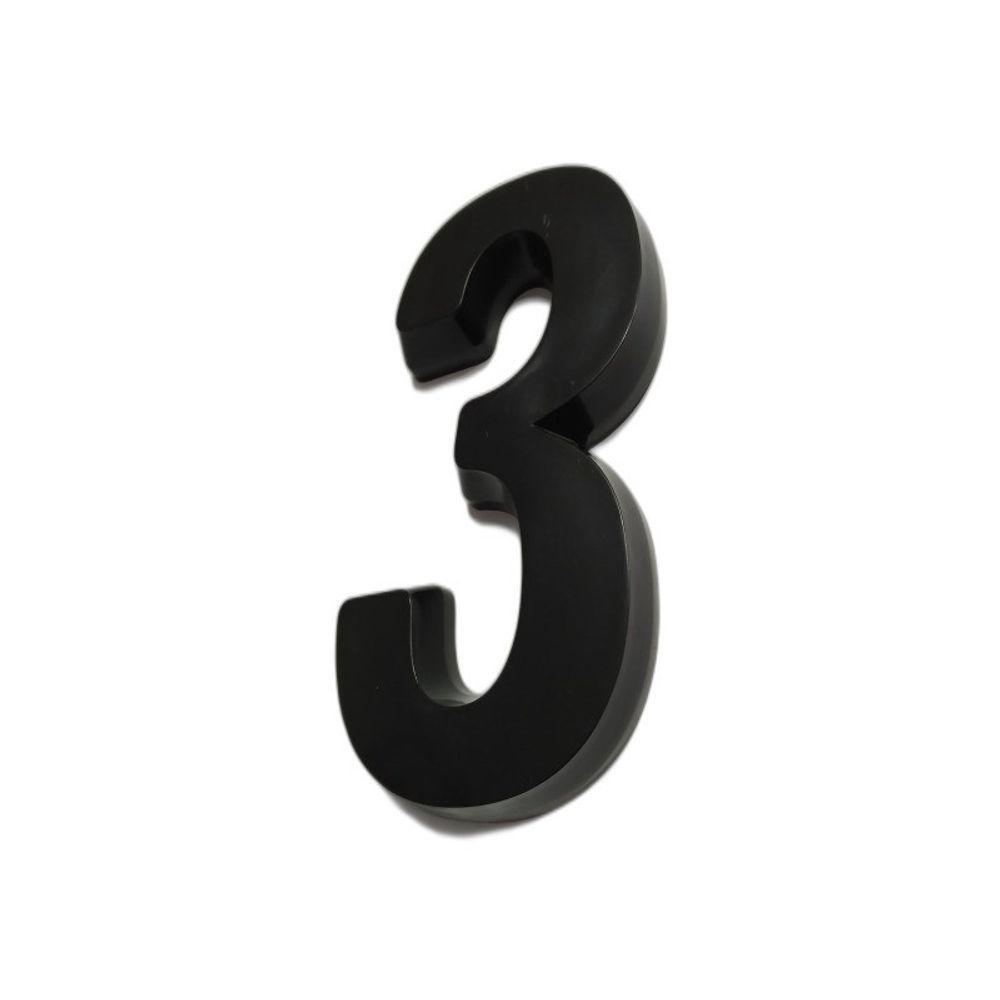 Número Residencial Preto 3d Porta Parede Casa Prédio Empresa 3 - 5