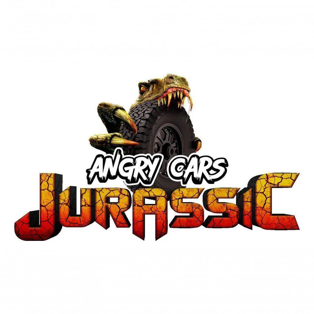 Carrinho Fricção Monster Truck 1:64 Escala Angry Cars Jurassic T-rex Azul - 5