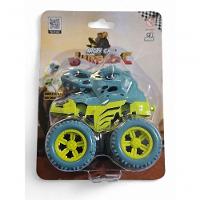 Carrinho Fricção Monster Truck 1:64 Escala Angry Cars Jurassic T-rex Azul - 3